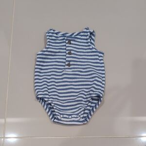 Carter's Blue and White Striped Baby Onesie